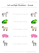 Left And Right Worksheet - Animals