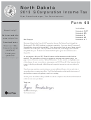 Form 60 - S Corporation Income Tax Return - 2013 Printable pdf