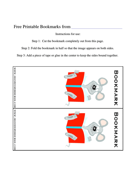Bookmarks Mouse Printable pdf