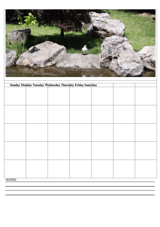 Weekly Calendar With Photo Template Printable pdf