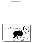 Black And White Sheep Dog Pet Sympathy Greeting Card