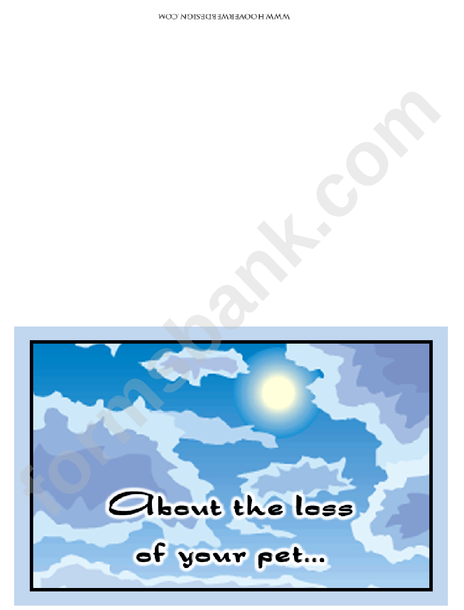 Blue Skies Sorry For Your Loss Pet Sympathy Card