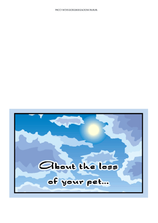 Blue Skies Sorry For Your Loss Pet Sympathy Card Printable pdf