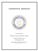 Conservator Handbook - Probate Court Of Mobile County