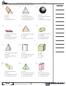 Identifying Solid Figures - Geometry Worksheet With Answers