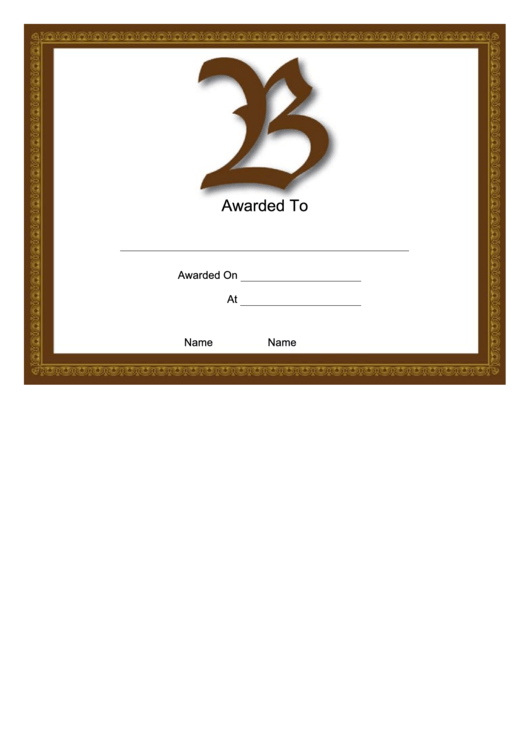 B Monogram Certificate Template Printable pdf