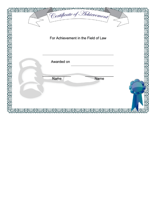 Field Of Law Achievement Certificate Printable pdf