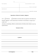 Legal Pleading Template: Opposition To Motion For Summary Judgment