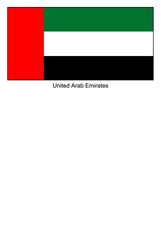 United Arab Emirates Flag Template Printable pdf