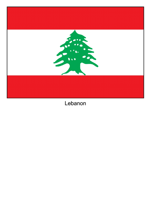 Lebanon Flag Template Printable pdf