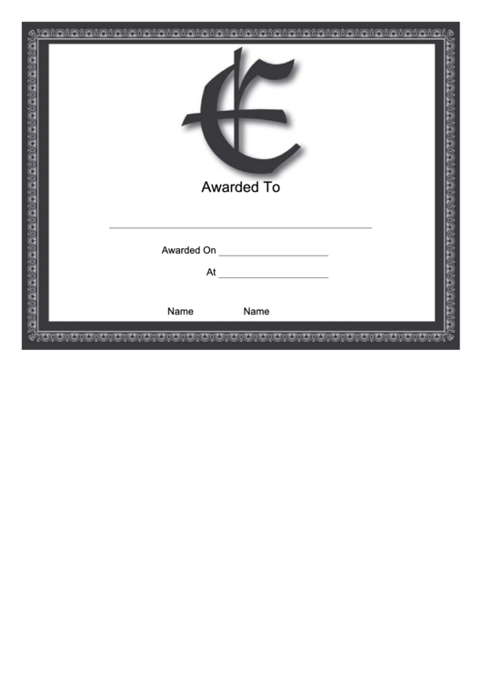 E Monogram Certificate Template Printable pdf