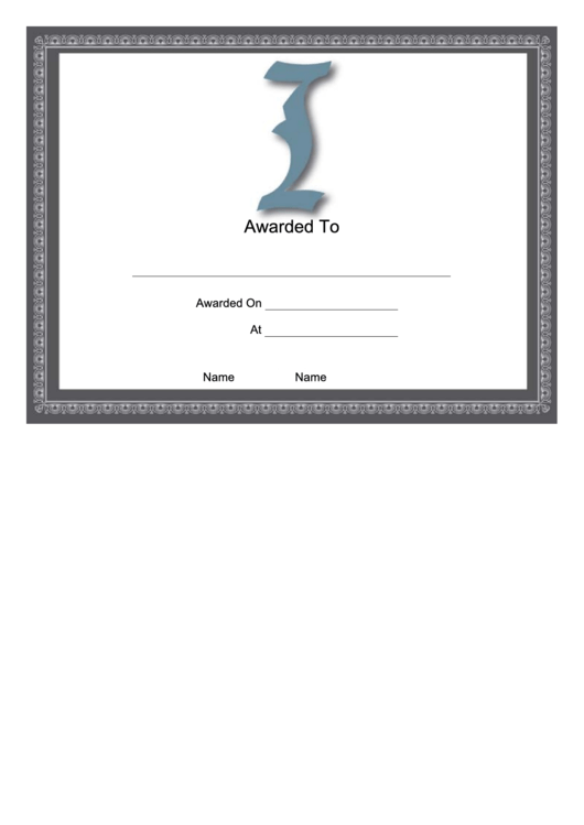I Monogram Certificate Template Printable pdf