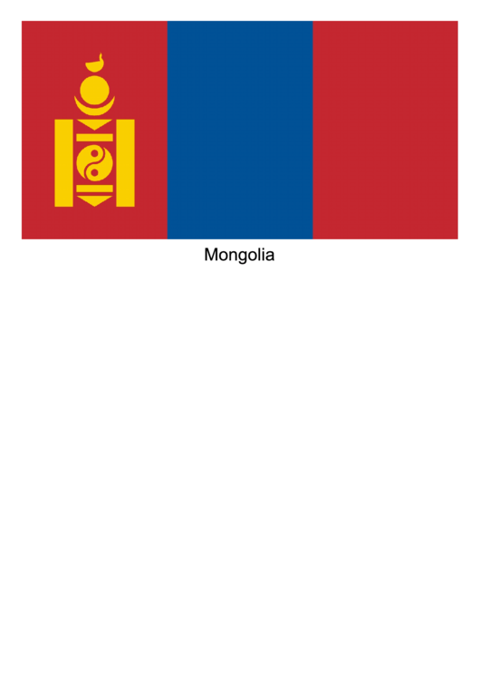 Mongolia Flag Template Printable pdf