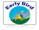 Early Bird Certificate