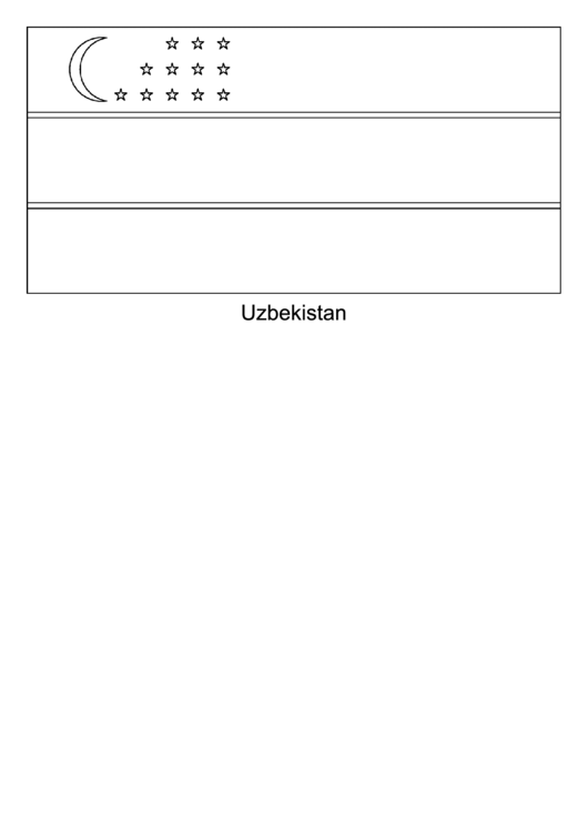 Uzbekistan Flag Template Printable pdf