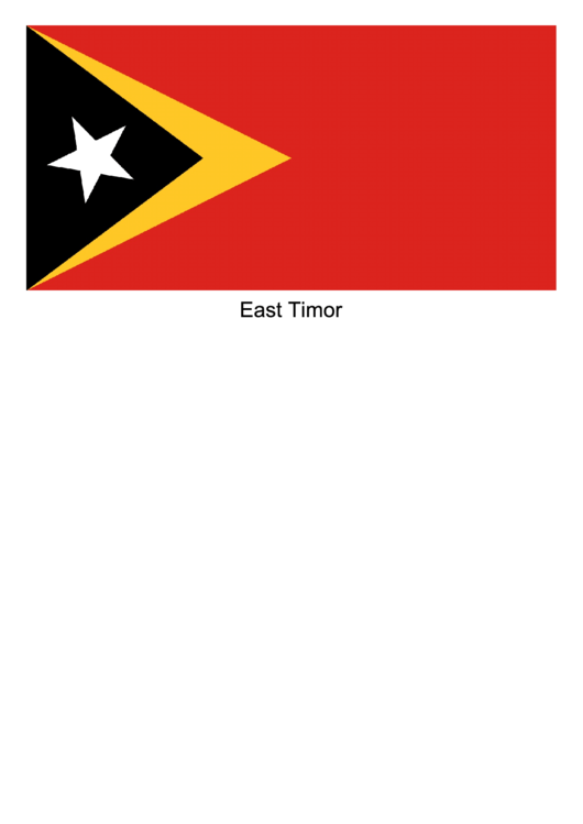 East Timor Flag Template Printable pdf