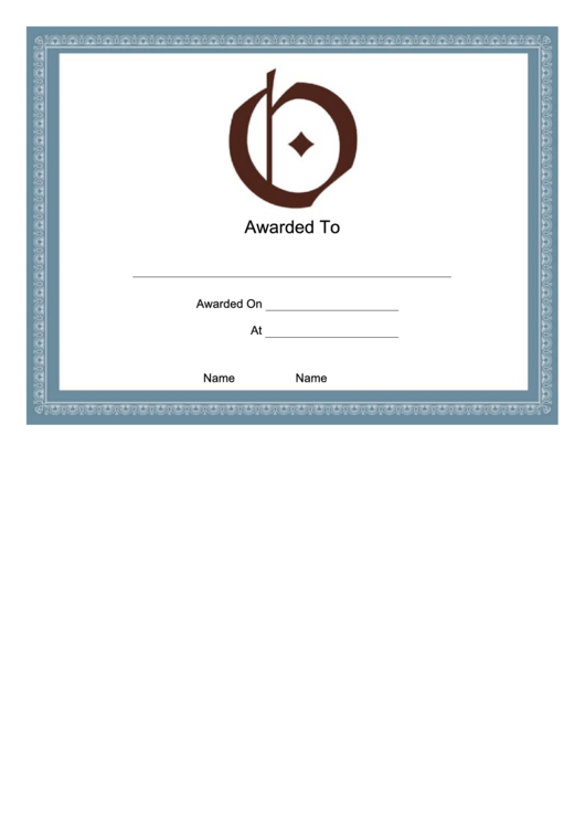 O Monogram Certificate Template Printable pdf