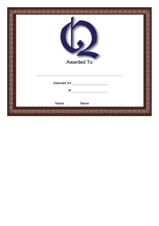Q Monogram Certificate Template Printable pdf