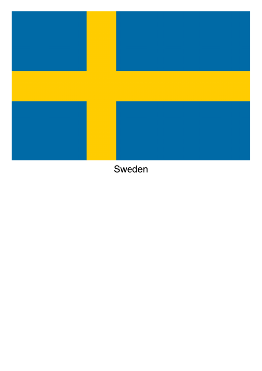 Sweden Flag Template Printable pdf