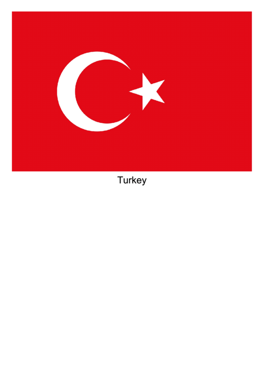 Turkey Flag Template Printable pdf