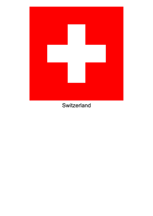 Switzerland Flag Template Printable pdf