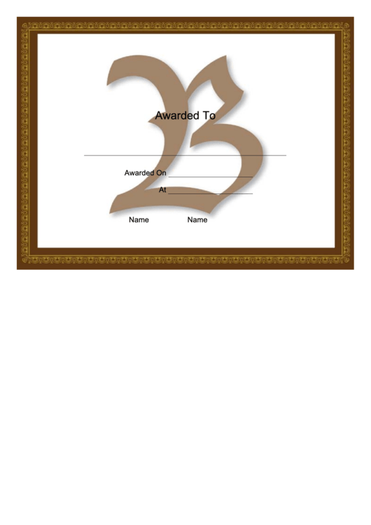 Centered B Monogram Certificate Template Printable pdf
