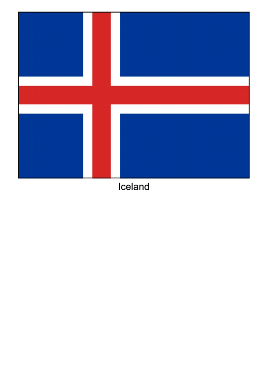 Iceland Flag Template Printable pdf