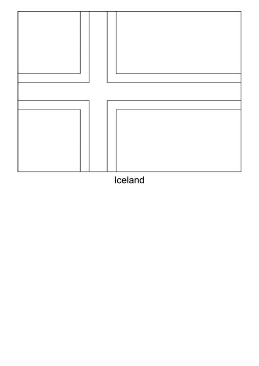 Iceland Flag Template Printable pdf