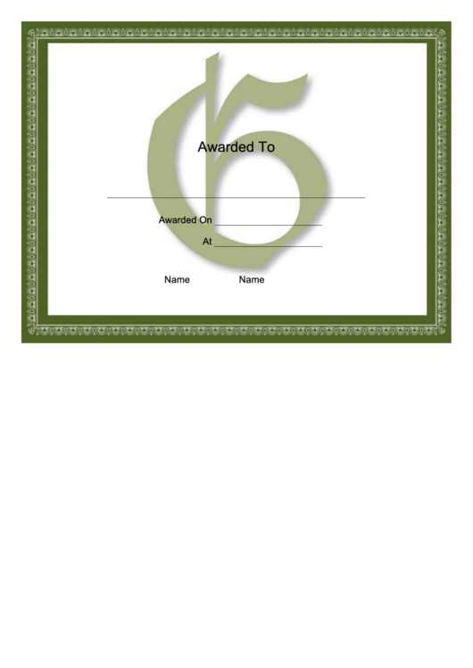 Centered G Monogram Certificate Template Printable pdf
