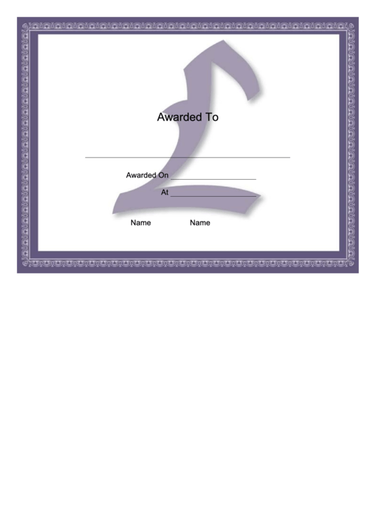 Centered L Monogram Certificate Template Printable pdf