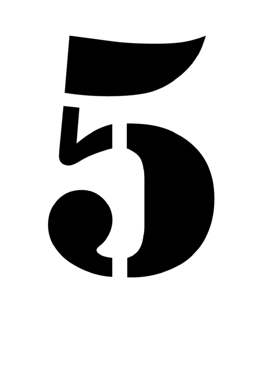 Number 5 Stencil Template Printable pdf