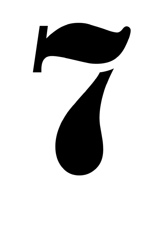 Number 7 Stencil Template Printable pdf