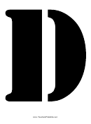 Letter D Stencil Template