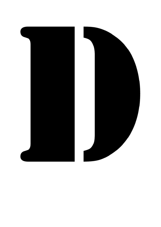 Letter D Stencil Template Printable pdf