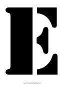 Letter E Stencil Template