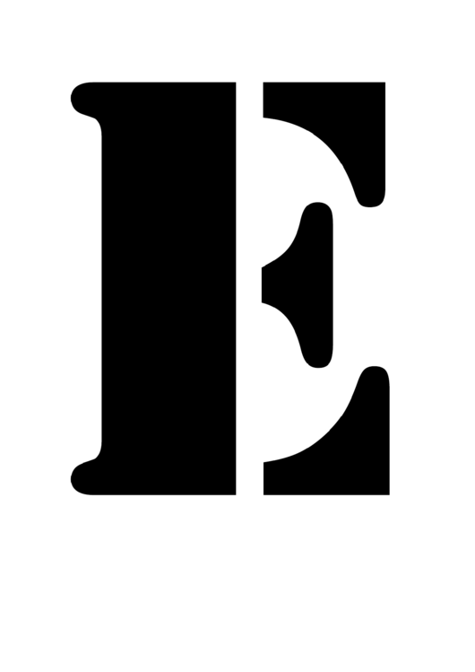 Letter E Stencil Template Printable pdf