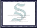 Centered S Monogram Certificate Template