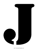 Letter J Stencil Template