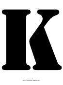Letter K Stencil Template
