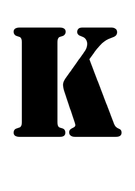 Letter K Stencil Template Printable pdf