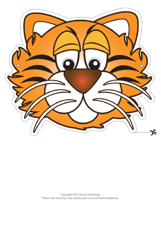Fillable Tiger Mask Template Printable pdf