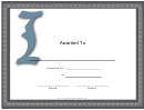 Offset I Monogram Certificate Template