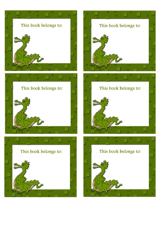 Printable Bookplates Dragon