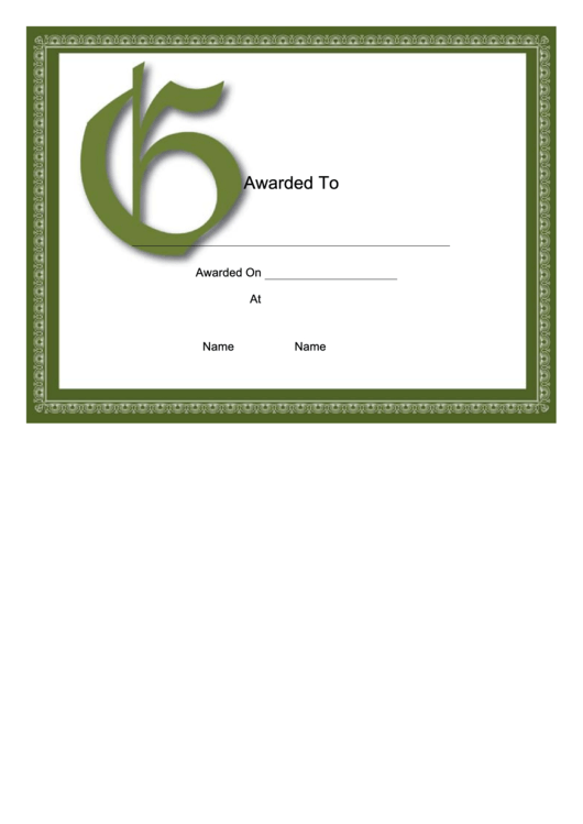 Offset G Monogram Certificate Template Printable pdf