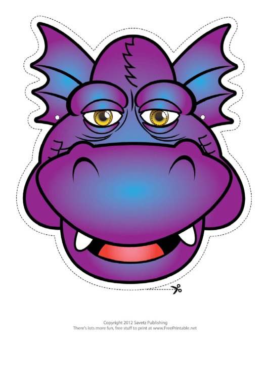 Dragon Grinning Mask Template Printable pdf