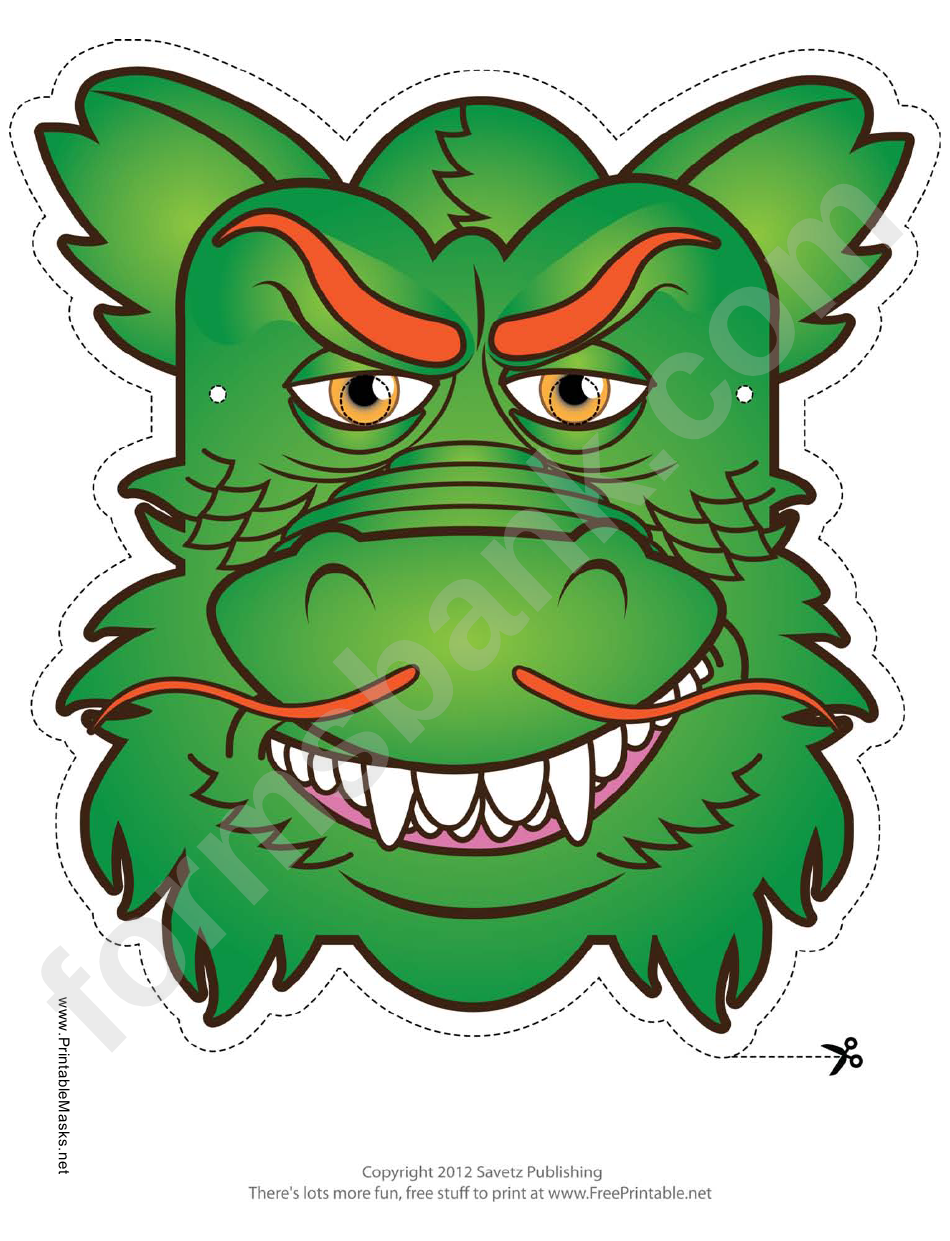 Dragon Chinese Mask Template
