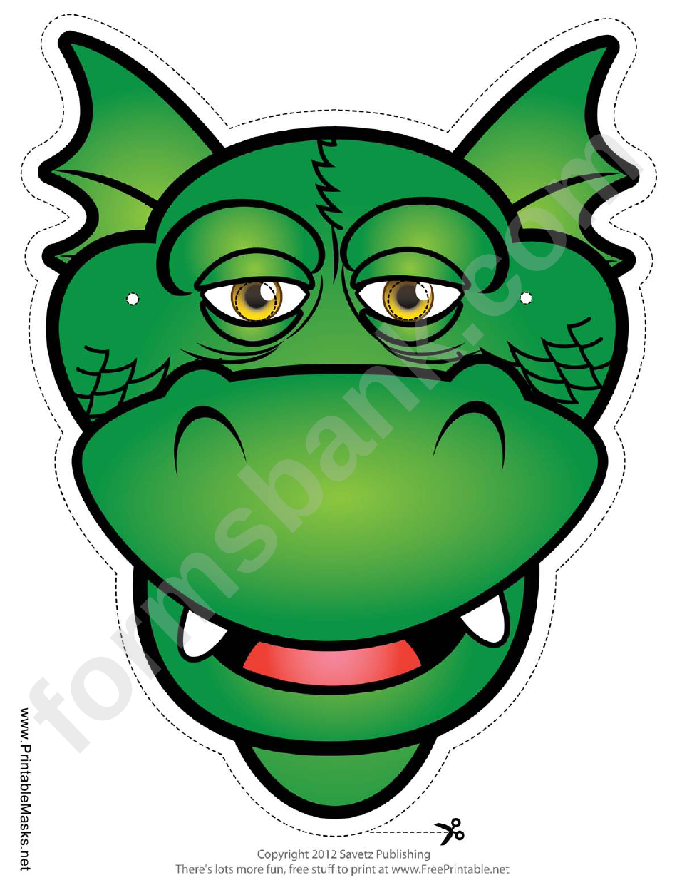 Dragon Silly Mask Template