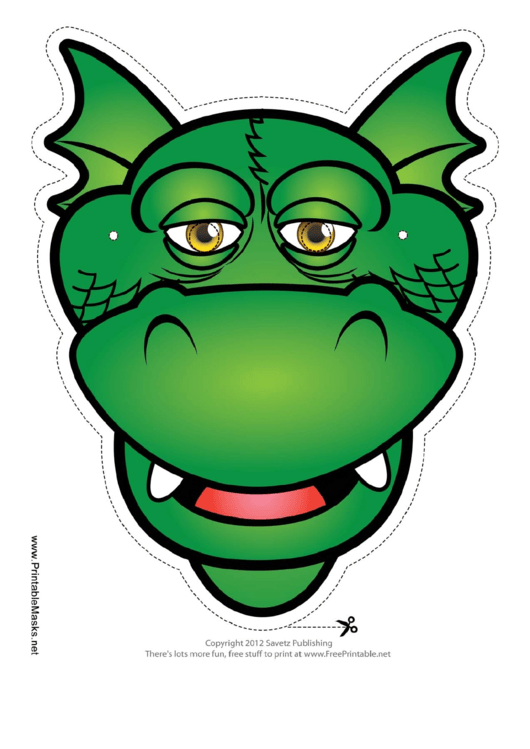 Dragon Silly Mask Template Printable pdf
