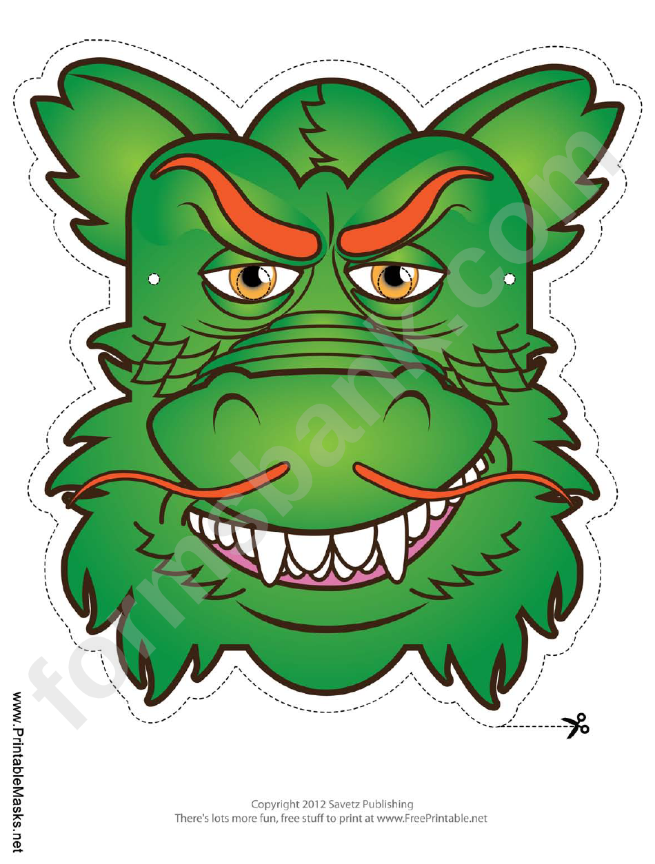 Dragon Asian Mask Template
