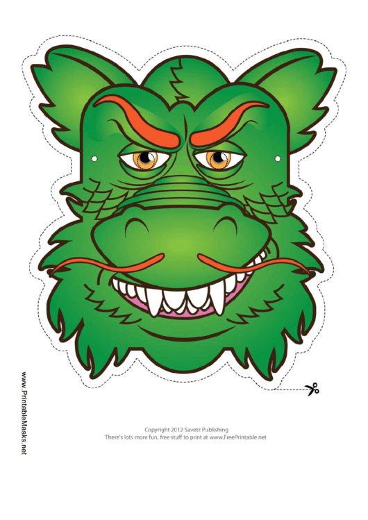 Dragon Asian Mask Template Printable pdf